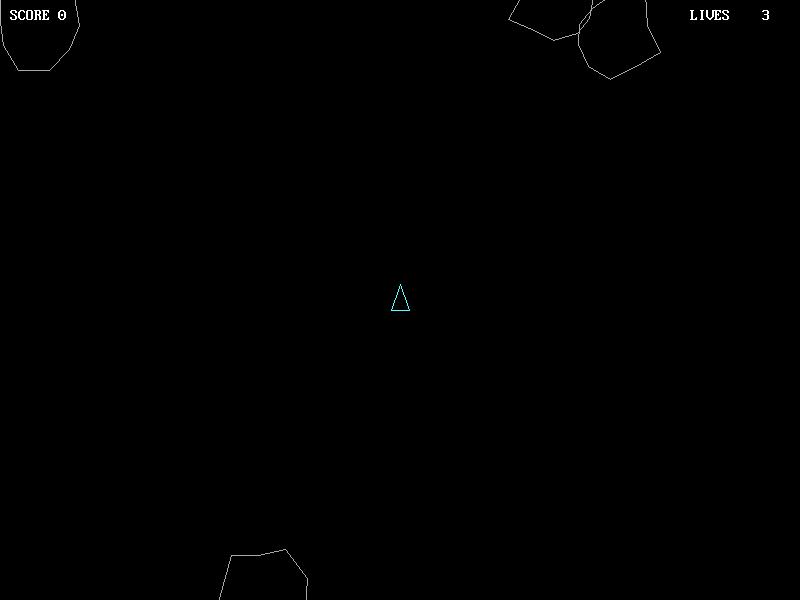 Asteroids running as a ring-3 user program in Rainbow-OS