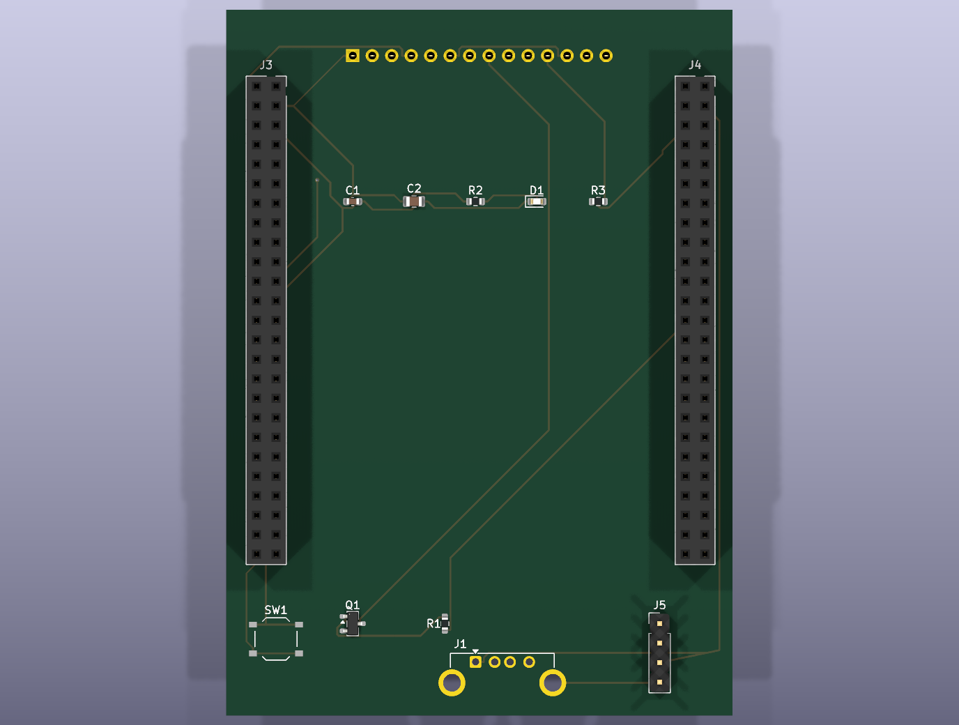 STM32F407 shield routed PCB